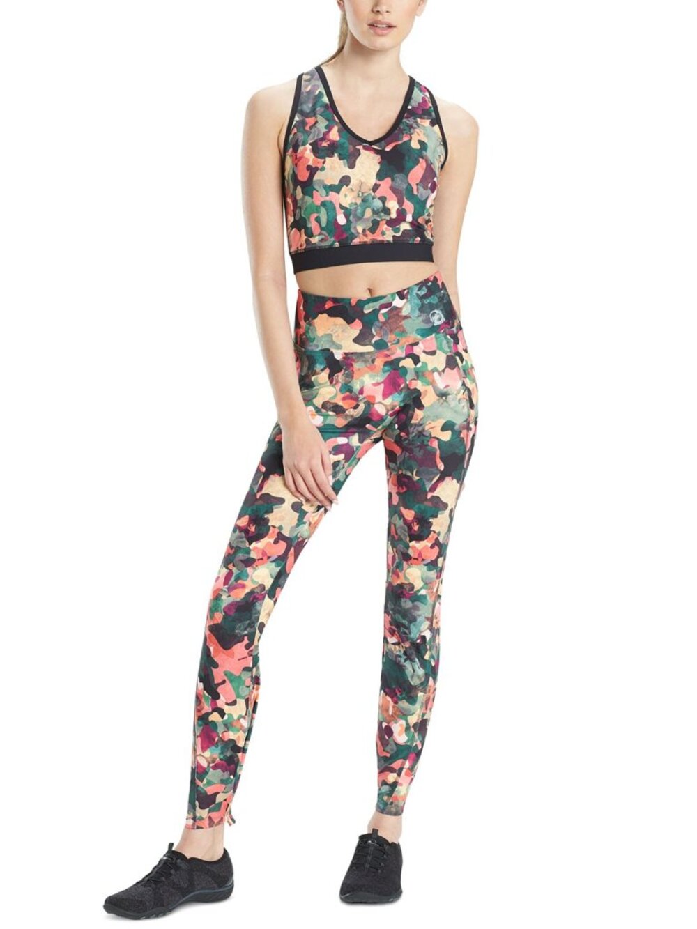 Josie Natori Womens Active Solstice V-Neck Cropped Top